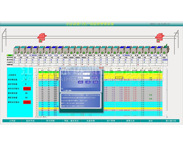 鄂州全自动龙门生产线监控管理系统